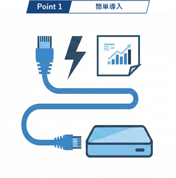 LANケーブルと機器のイラスト