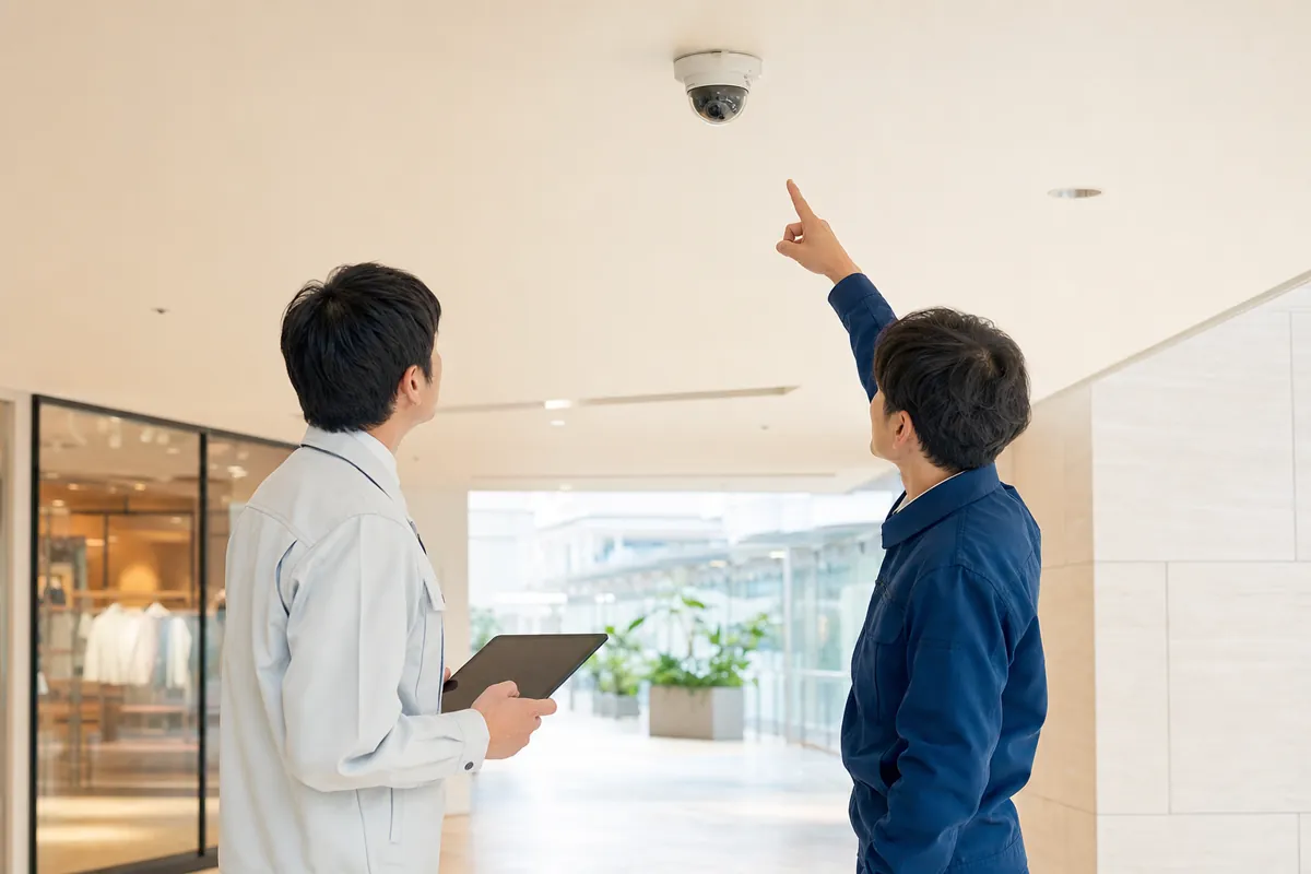 施設に設置済みのカメラ映像を確認して活用を検討するイメージ